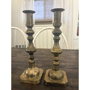 Vintage Brass Tapered Candlestick Candle Holder Pair Of 2